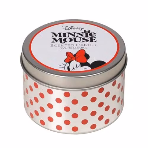 Disney Minnie Mouse Scented Metal Tabletop Candle in White Jasmine, Multicolour, 175g