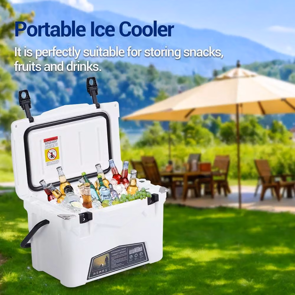 London Boutique Ice Chest Cooler Box 20QT Outdoor Cooler with Handle, White – 4