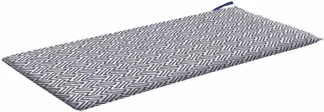 Livinluxury Water Repellent Rectangular Bench Pad in Blue and White with Removable Machine Washable Cover