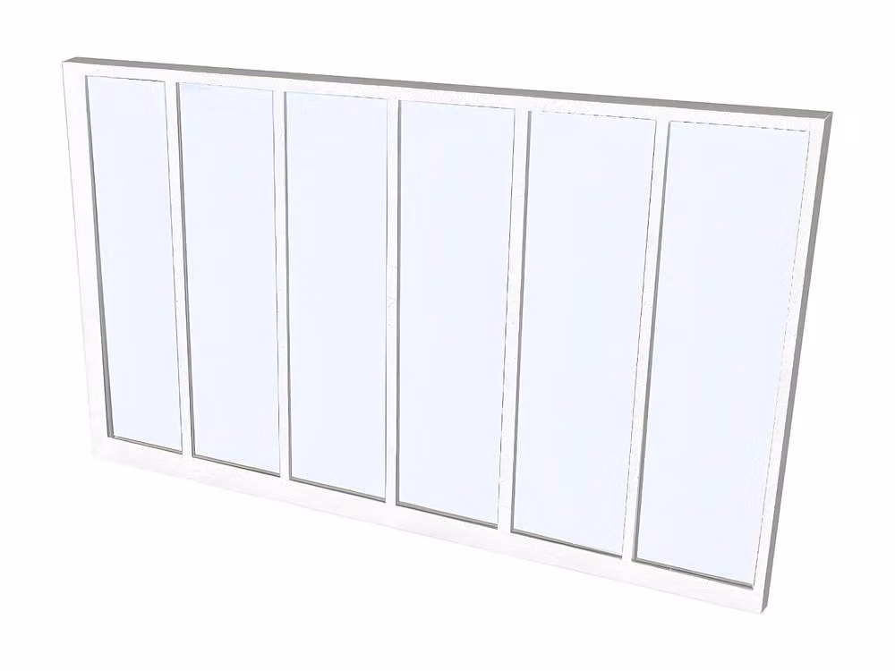 Vente-unique Powder-Coated Aluminium and Glass Partition, White, W: 180 cm, H: 105 cm – 2