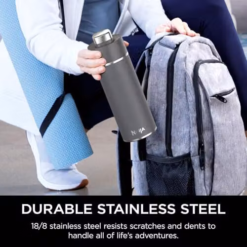 Ninja Thirsti Triple Insulated Stainless Steel Water Bottle and Flask, Grey, 530 ml – 6