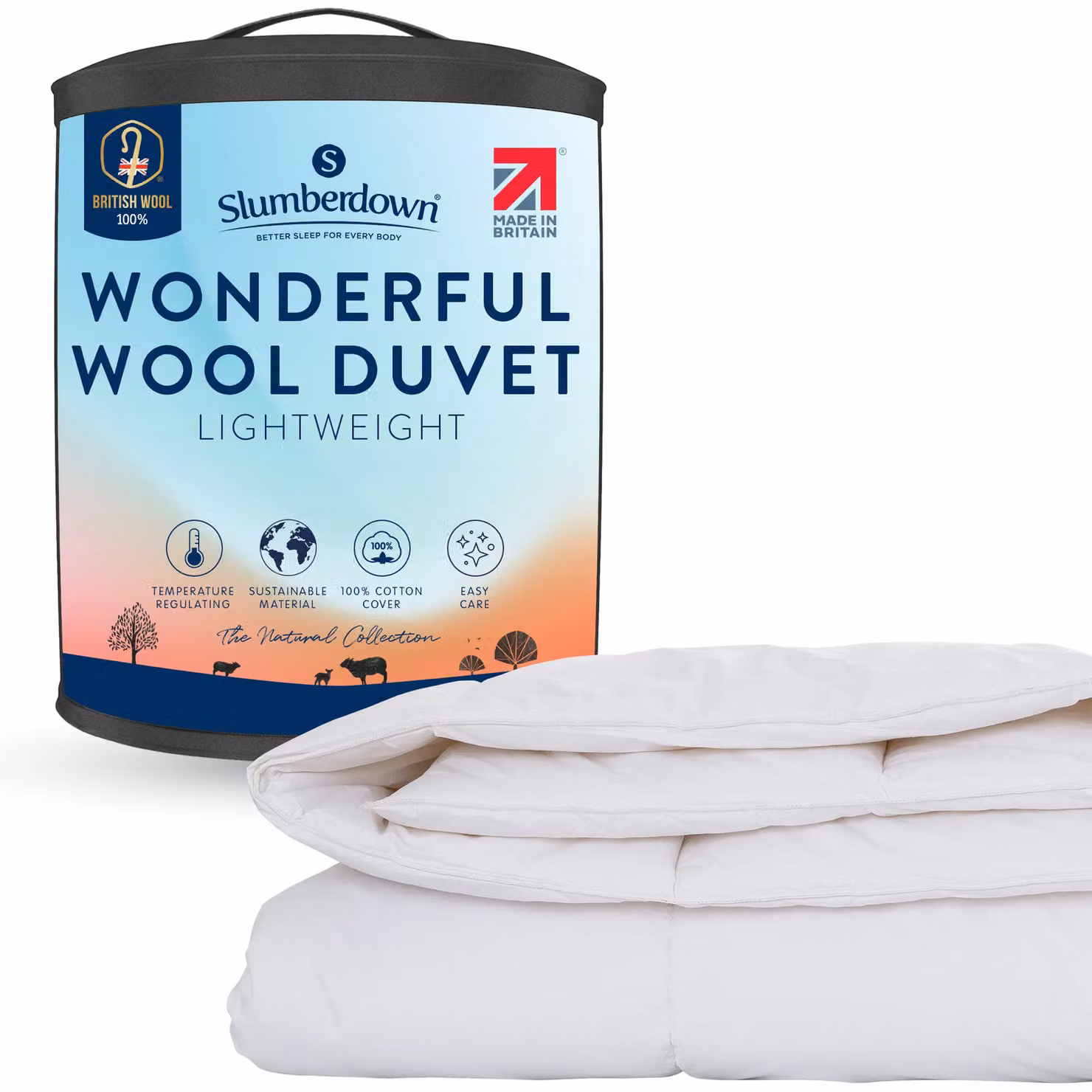 Slumberdown Wonderful Wool Lightweight Duvet in White, King Size – 2