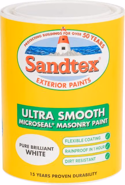 Sandtex Ultra Smooth Microseal Exterior Masonry Paint in White