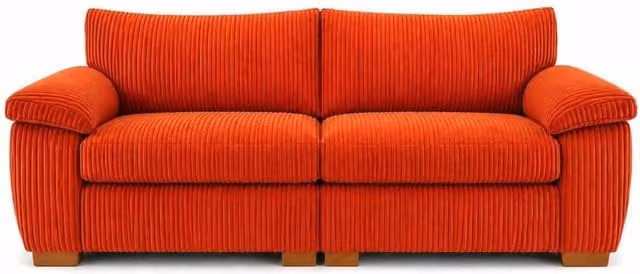 Bliss Furniture Amalfi 2 Seater Split Sofa in Orange Soft Fabric