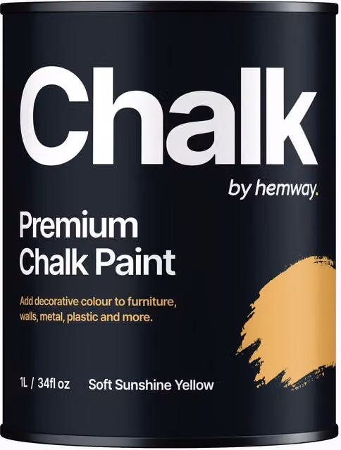 Hemway Chalk Paint Flat Matt in Soft Sunshine Yellow, 1 l