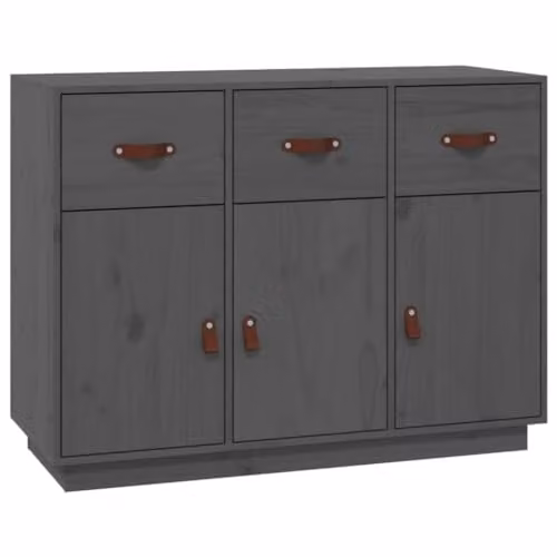 vidaXL Modern Grey Solid Wood Pine Sideboard W/D/H: 100 x 40 x 75 cm – 1