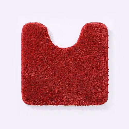 Allure Bath Fashions Non-Slip Microfibre Pedestal Toilet Mat, Quick Drying, Red, W/D/H: 50 x 50 x 2 cm – 1