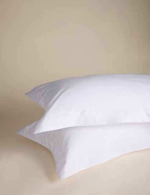 M&S 2 Pack Egyptian Cotton 230 Thread Count Percale Oxford Pillowcases in White