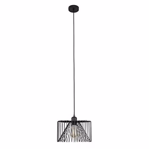 ValueLights Casco Black Industrial Metal Pendant Light with Cylinder Shade