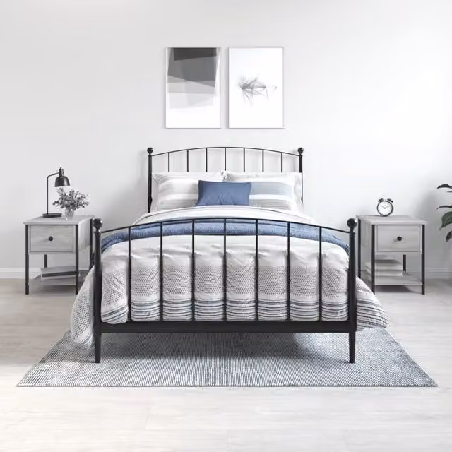 Berkfield Home Set of 2 Grey Sonoma Bedside Tables, W/D/H: 34 x 35.5 x 45 cm – 1