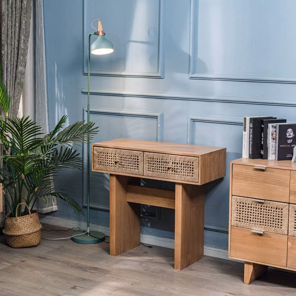 Nordlys Scandinavian Beech Wood Console Table in Brown – 2