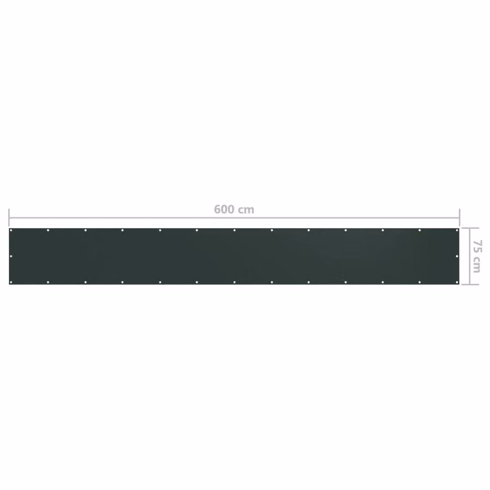 Berkfield Home Modern Balcony Screen in Dark Green, W: 75 cm, L: 600 cm – 3