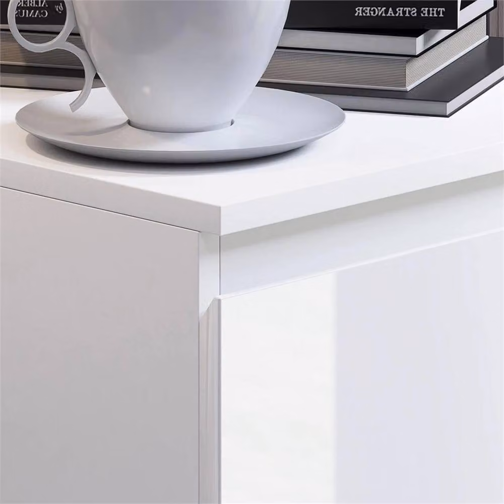 VOGREX White Glossy 4 Drawer Chest of Drawers for Bedroom Storage – 3