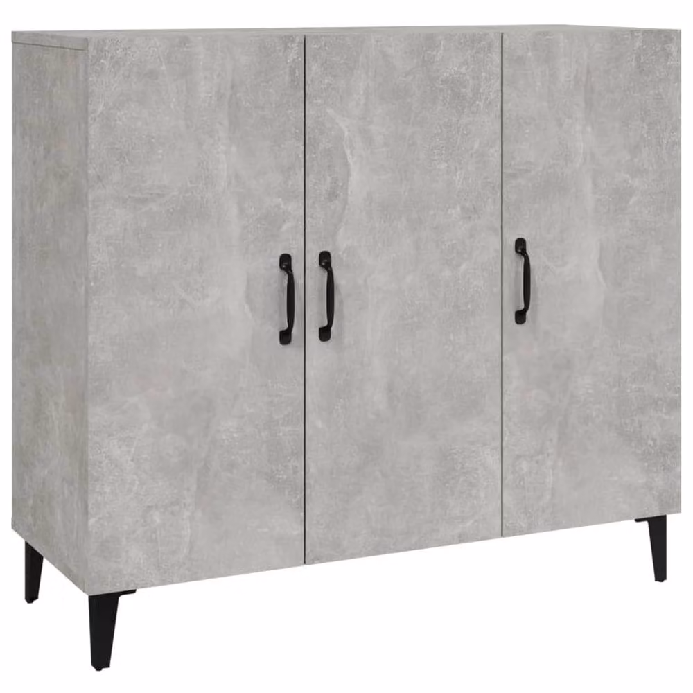 Berkfield Home Sideboard in Concrete Grey, W/D/H: 90 x 34 x 80 cm – 2