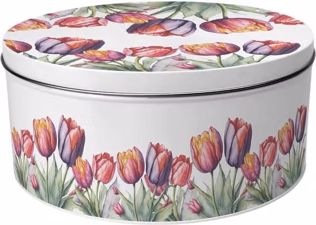 Purely Home Round Tulips Large Cake Tin, Multicoloured