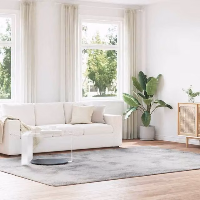 Berkfield Home NAVARRA Shaggy High Pile Rug, Grey, W: 240 cm, D: 340 cm