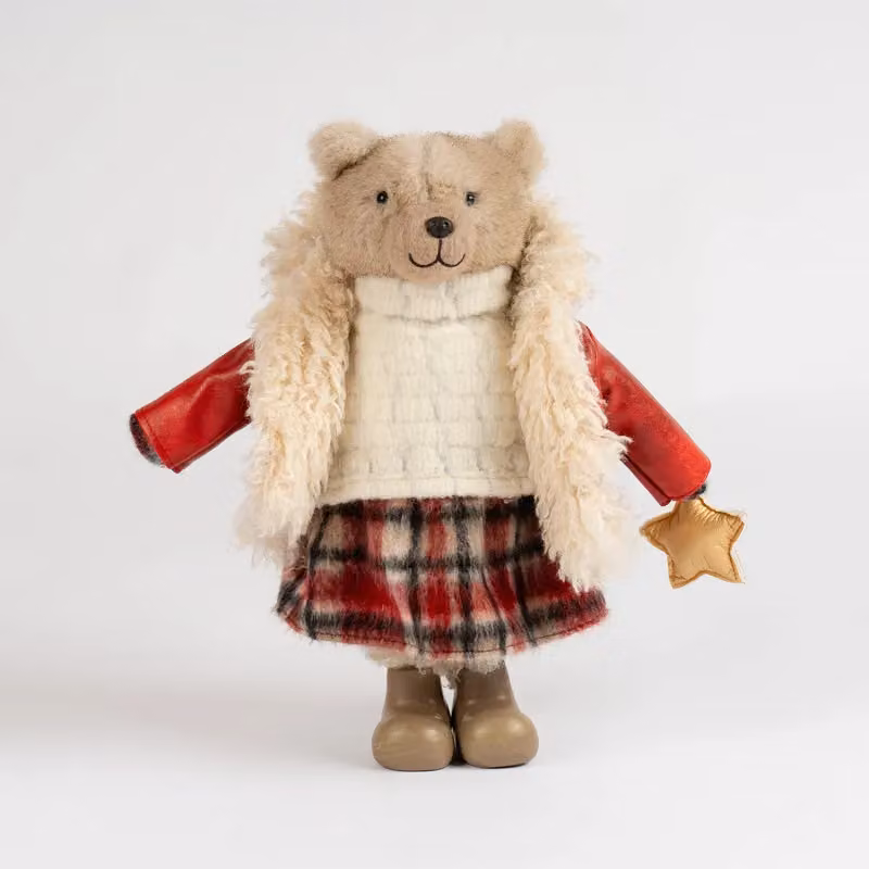 Scottish Everlastings Ltd Brown Plush Teddy Bear Ornament with Skirt, Height: 38 cm – 2