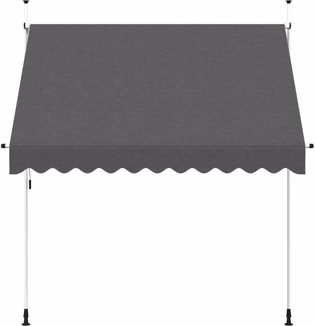 Berkfield Home Manual Retractable Folding Arm Awning in Anthracite Grey, W: 250 cm, D: 120 cm
