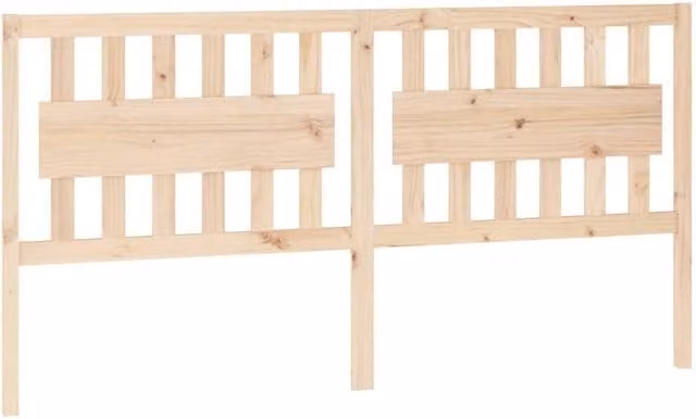Berkfield Home Rustic Solid Pine Bed Headboard in Natural Beige, W: 185.5 cm, D: 4 cm, H: 100 cm
