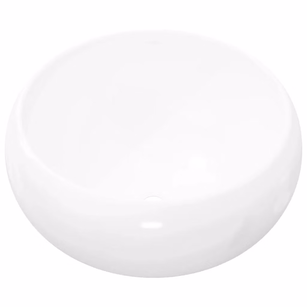 Berkfield Home Round Ceramic Basin in White, W: 40 cm, D: 15 cm, H: 15 cm – 2
