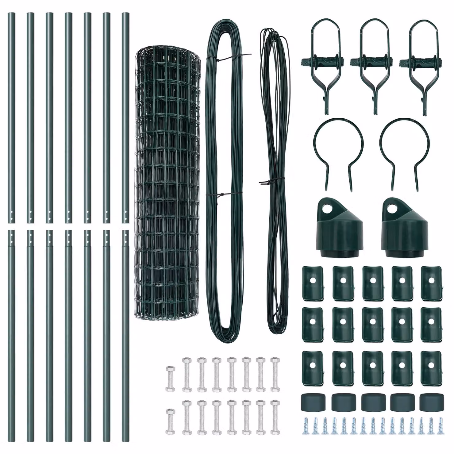 Berkfield Home Euro Fence with 7 Posts, Galvanised Steel, Green and Silver, W: 10 m, H: 1.2 m – 4