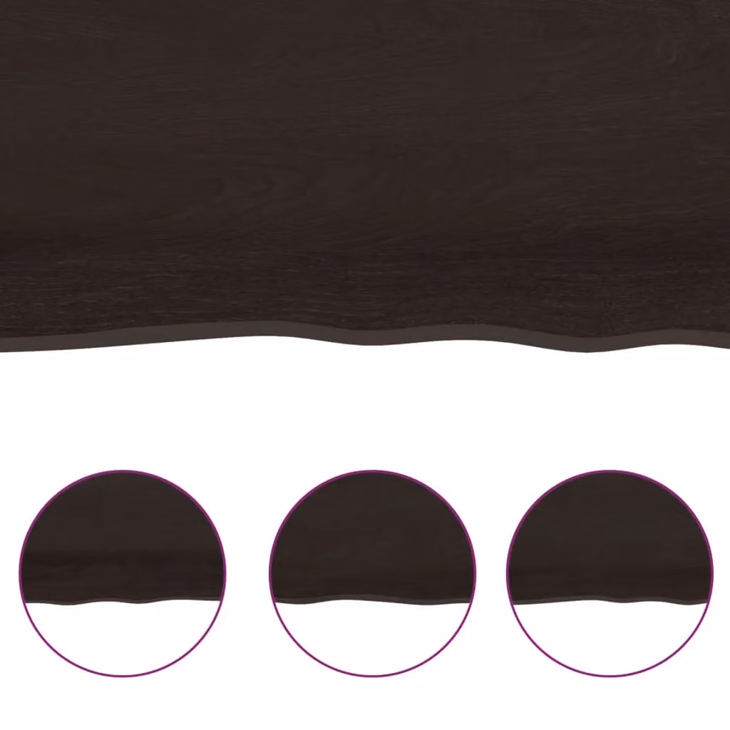 Berkfield Home Bathroom Countertop in Dark Brown and Grey Treated Solid Wood, W: 60 cm, D: 40 cm, H: 2 cm – 4