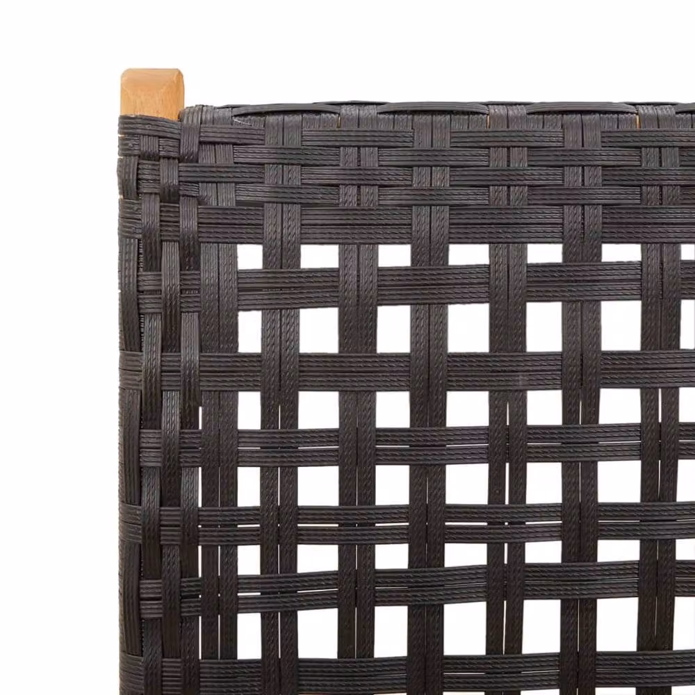 Berkfield Home Beautiful Garden Chairs, Set of 2, Black Acacia Wood and Poly Rattan – 4