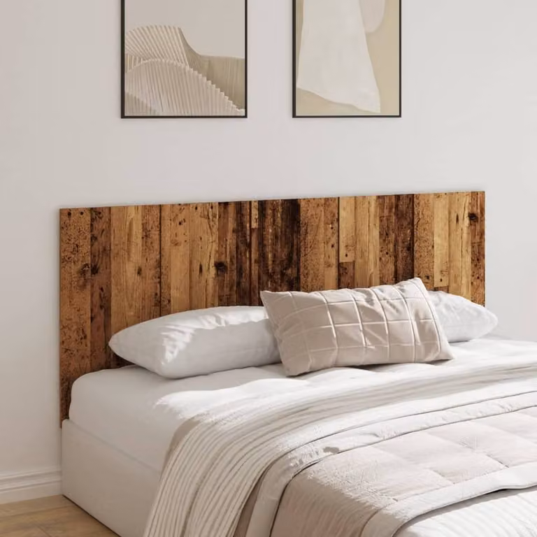 Berkfield Home Stylish Bed Headboard in Brown Old Wood, W: 200 cm, D: 1.5 cm, H: 80 cm