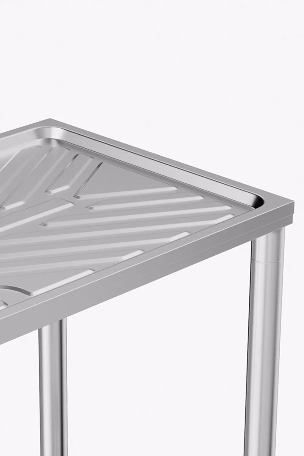 Living and Home Stainless Steel Single Sink with Drainboard in Silver – 3