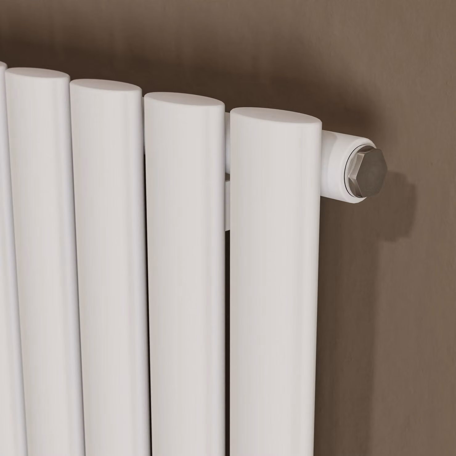 Agadon Neo Oval Tube Designer Radiator in White, H: 150 cm, W: 41 cm – 2