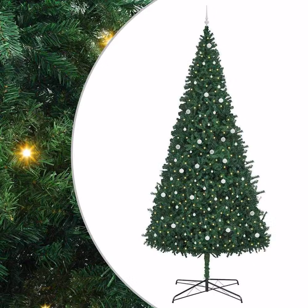Berkfield Home Green Christmas Tree with Decorative String Lights, 400 cm – 2