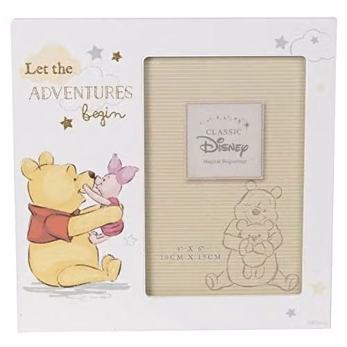 Disney Multicolour and Gold Rectangular Wood Tabletop Photo Frame, W: 15.24 cm, H: 15 cm, D: 1 cm