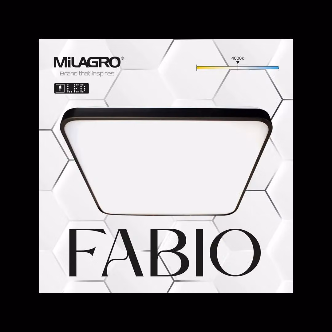 Milagro Fabio Modern LED Ceiling Lamp, Black, Diameter: 37 cm – 4