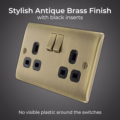 BG Nexus Metal Double Switched Socket in Antique Brass – 2