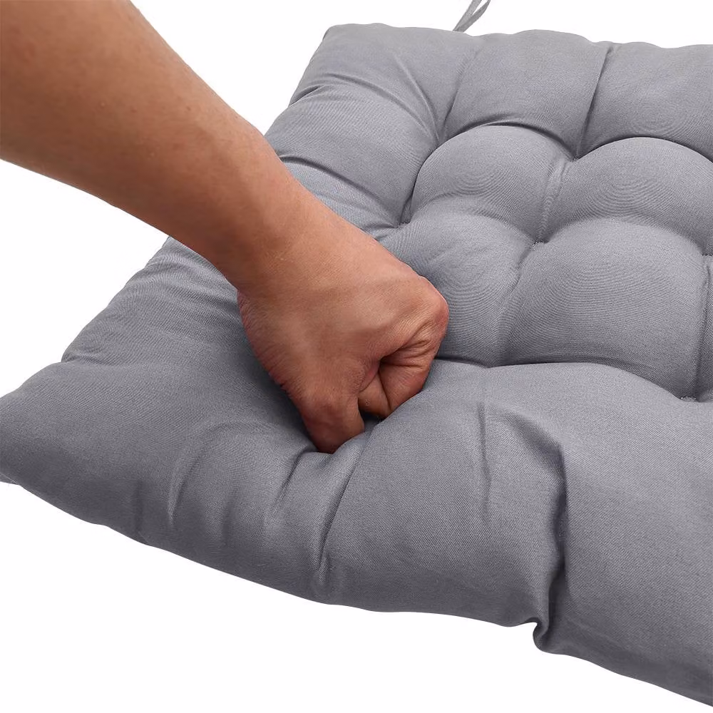 Garden Sanctuary 4-Piece Soft Thicken Tatami Seat Cushion Set in Grey Polyester – 4