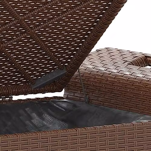 vidaXL Poly Rattan Garden Bench with Beige Cushions, Brown, W/D/H: 116 x 46 x 57 cm – 4