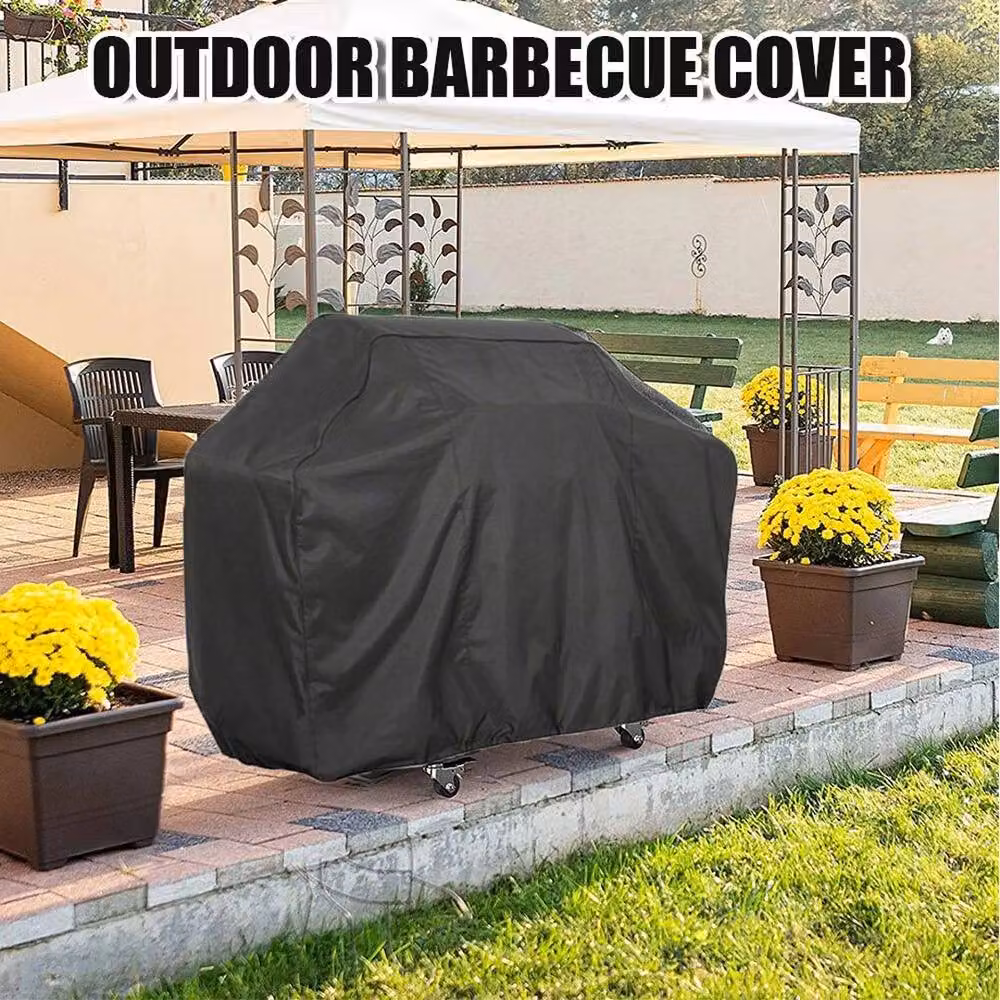 FLAVORA Heavy Duty Waterproof Black Gas Grill BBQ Cover W/D/H: 100 x 100 x 100 cm – 6