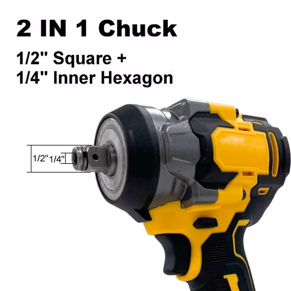 SPETLEK 1/2 inch Brushless Cordless Electric Impact Wrench in Yellow – 4