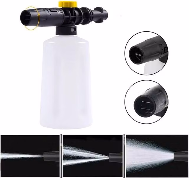SPETLEK Adjustable High Pressure Snow Foam Lance Cannon Car Washer in White, 1.25kg – 1