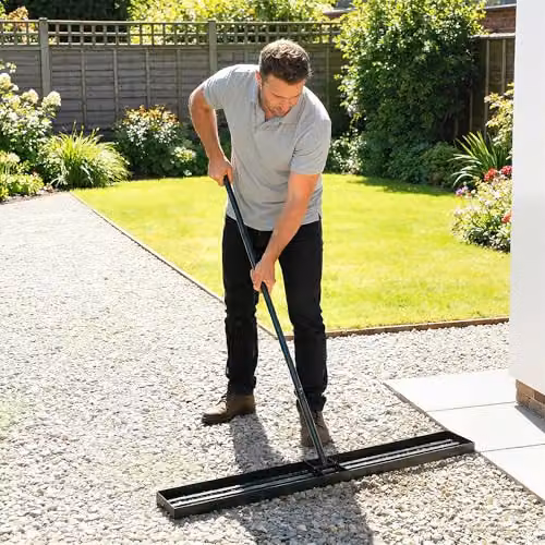 Outsunny Heavy Duty Lawn Levelling Rake in Green, W: 26 cm, H: 133 cm – 8