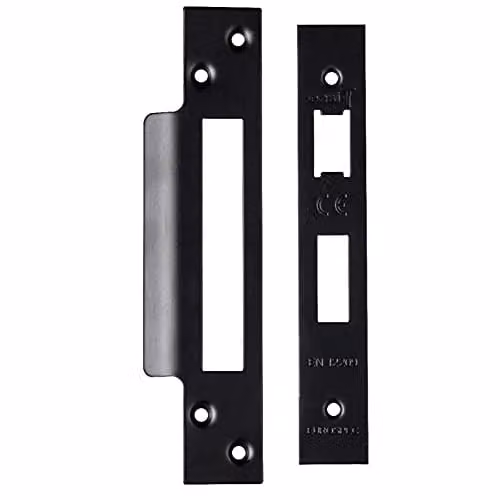 Loops Square Forend Strike and Fixing Pack for Sashlocks in Matt Black