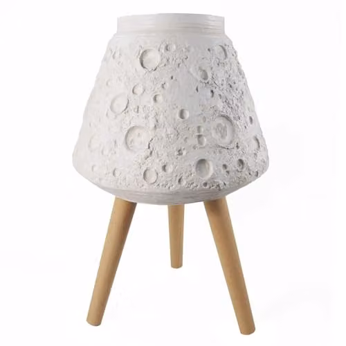 Leaf Design UK Large Round Lunar White Planter, Height: 62 cm, Width: 40 cm, Depth: 40 cm