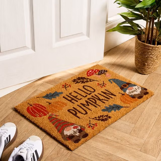 OHS Pumpkin Print Autumn Door Mat, Brown, W/D: 60 x 40 cm – 3