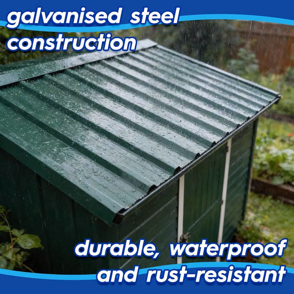 Harbour Housewares Corrugated Metal Roofing Sheets, Green, Pack of 14, W: 46 cm, H: 110 cm – 3