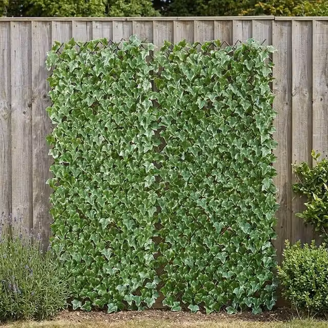 Garden Greatness Artificial Ivy Leaf Extendable Garden Trellis, Green and Multicolour, W/H: 120 x 180 cm