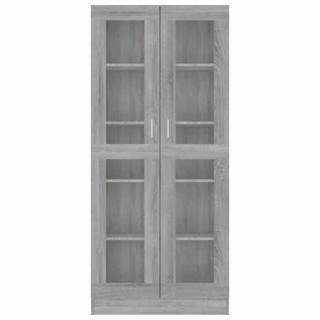 Berkfield Home Vitrine Cabinet in Grey Sonoma with Glass Doors, W/D/H: 82.5 x 30.5 x 185.5 cm – 2