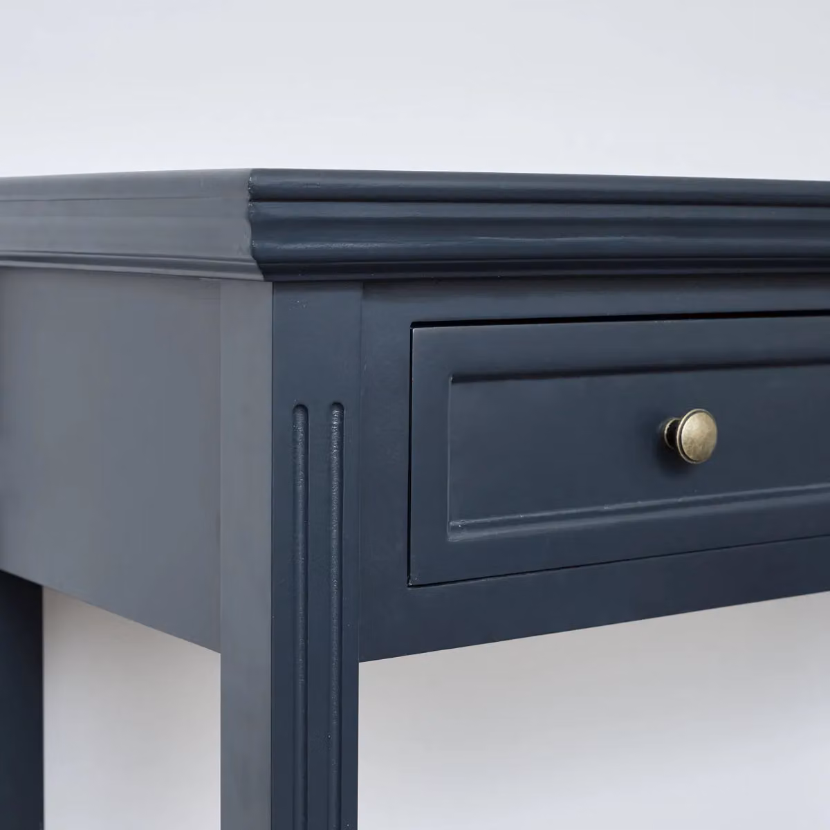 Melody Maison Daventry Large Dressing Table, Mirror and Stool Set in Navy Blue and Black – 2