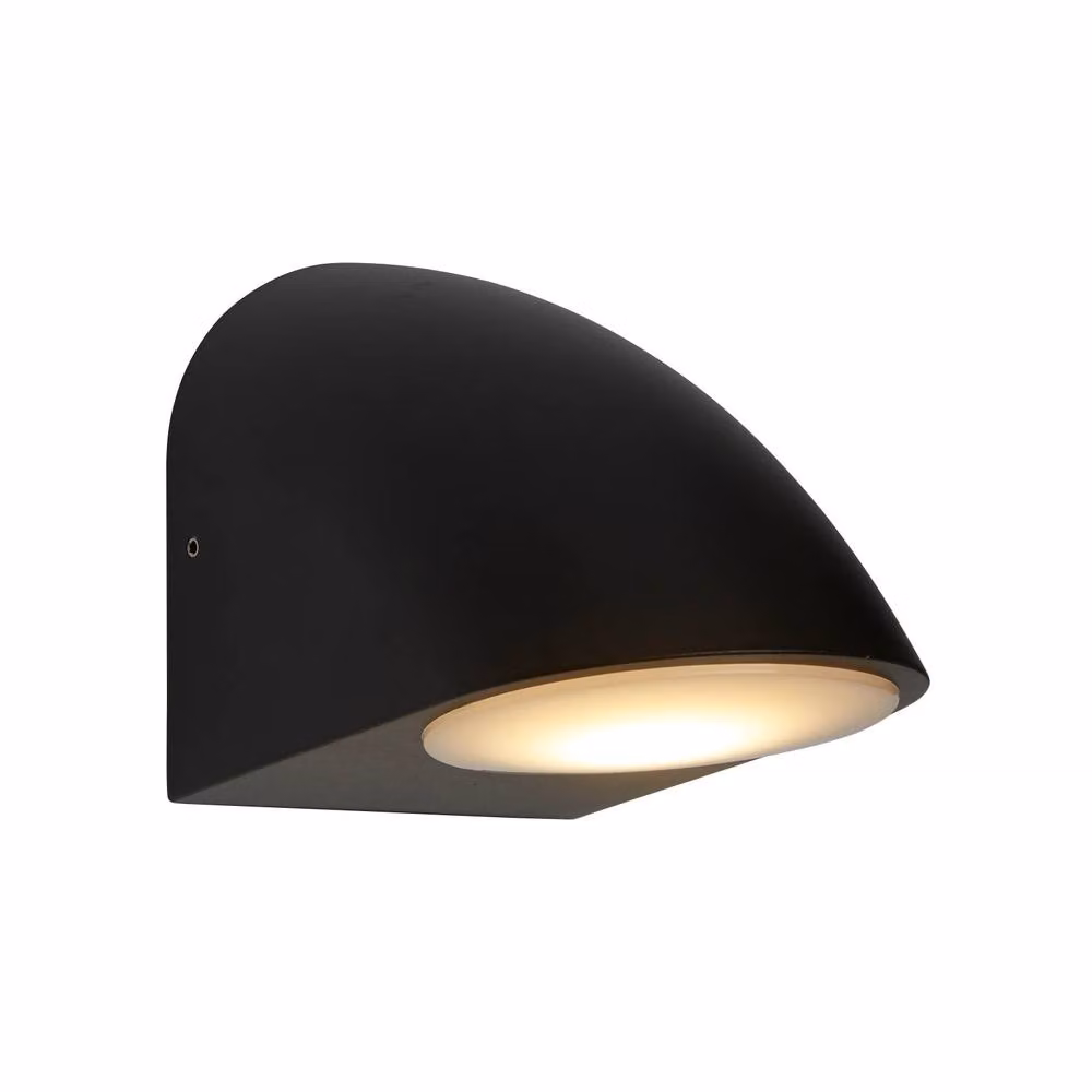 Lighting Collection Kyst Curve Outdoor LED Wall Light in Black – 3