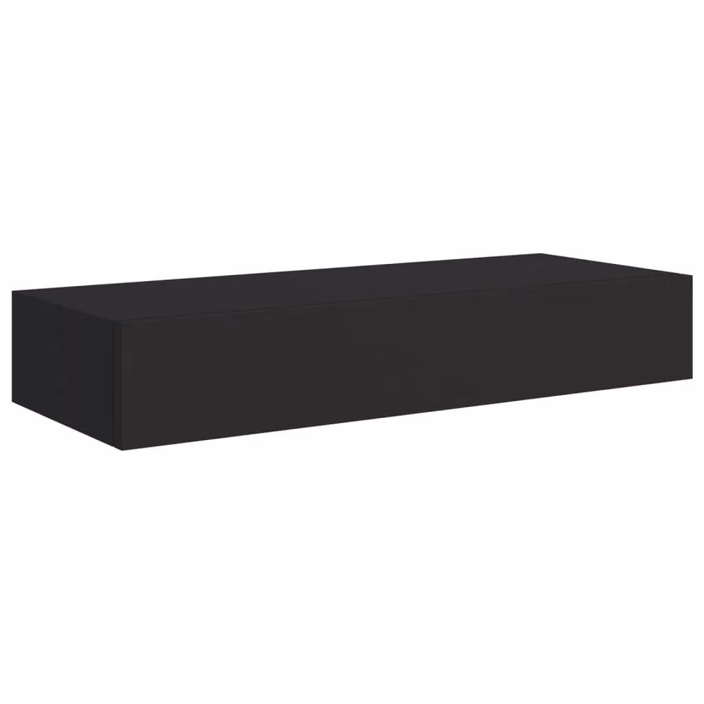 Berkfield Home Wall-mounted Drawer Shelves, 2 Piece Set in Black MDF and Metal, W: 60 cm, D: 23.5 cm, H: 10 cm – 4