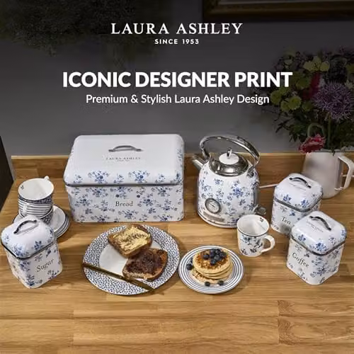 Laura Ashley China Rose Bread Bin in White and Multicolour Metal – 2